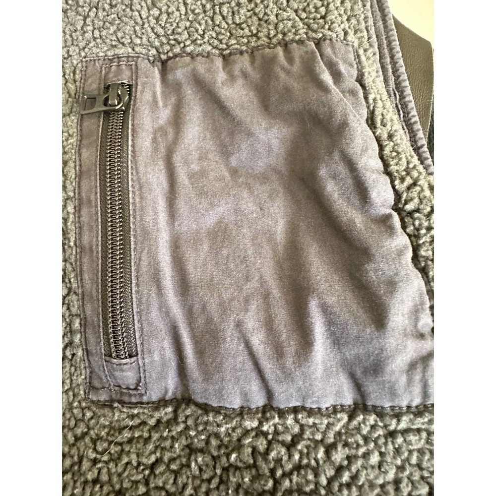 J. Crew Sherpa Fleece Vest Gray Full Zip Gorpcore Outdoorsy Minimalist Small - Picture 9 of 10